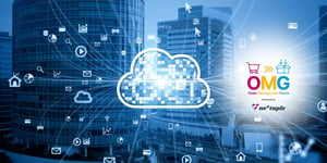 An illustrated cloud in the center has nodes that branch off representing all the order management system functions that can be performed in the cloud