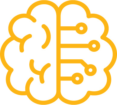 Brain and node icon