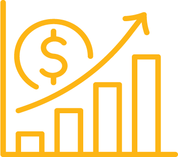 Bar graph pointing up